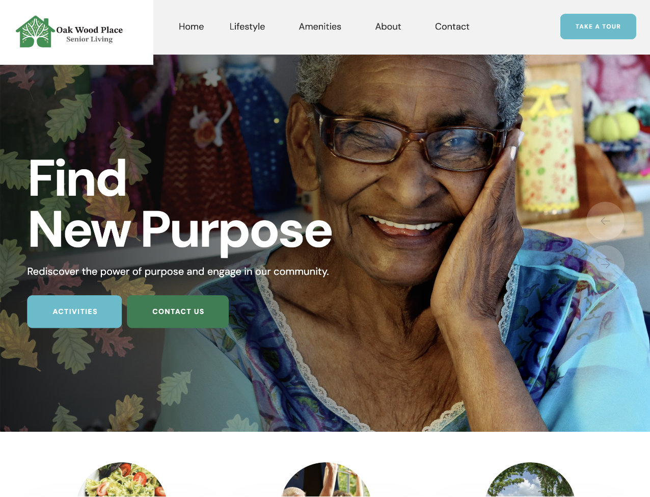 Oak Wood Place Senior Living homepage